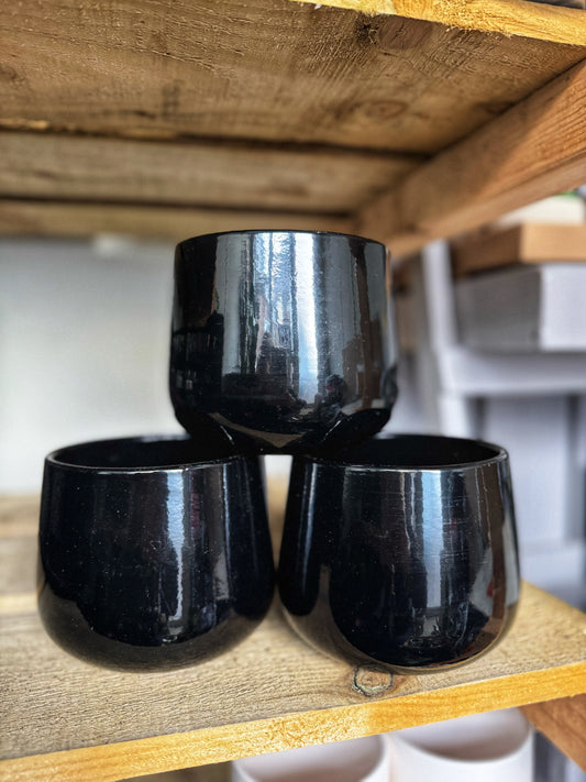 Black glazed pots